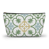 Portugal Tile Accessory Pouch w T-bottom in Green